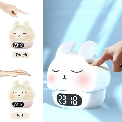 Night Light & Digital Alarm Clock Duck or Bunny Design – Cute Bedside Timer for Kids' Room
