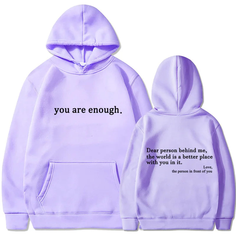 Oversized Y2K Hoodie with “Dear Person Behind Me” Print – Unisex Pullover Sweatshirt for Streetwear Winter Autumn Style