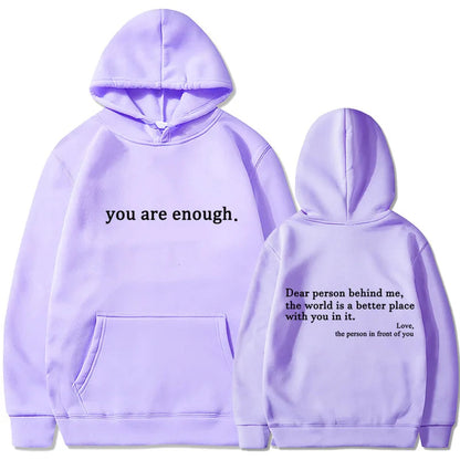 Oversized Y2K Hoodie with “Dear Person Behind Me” Print – Unisex Pullover Sweatshirt for Streetwear Winter Autumn Style