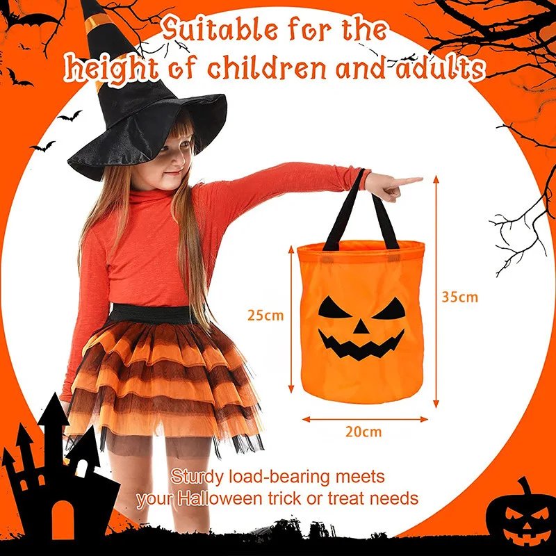 LED Pumpkin Candy Bag - Trick or Treat Pumpkin Bucket