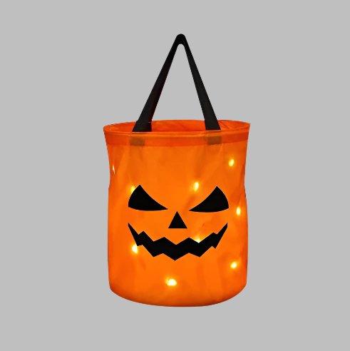 LED Pumpkin Candy Bag - Trick or Treat Pumpkin Bucket