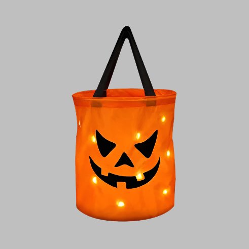 LED Pumpkin Candy Bag - Trick or Treat Pumpkin Bucket