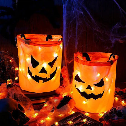 LED Pumpkin Candy Bag - Trick or Treat Pumpkin Bucket