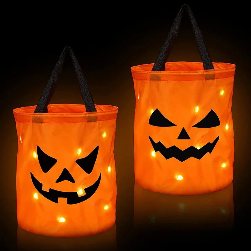 LED Pumpkin Candy Bag - Trick or Treat Pumpkin Bucket