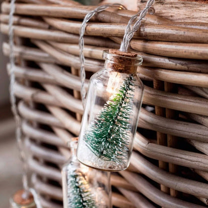 LED Christmas Tree Glass Jar String Lights – Battery-Powered Fairy Glow for Festive Decor, Weddings & Parties