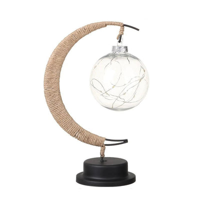 LED Crescent Moon Fairy Light Lamp – Cozy Rattan Night Light for a Dreamy Bedroom Glow in Warm White & RGB Hues