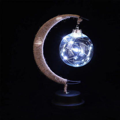 LED Crescent Moon Fairy Light Lamp – Cozy Rattan Night Light for a Dreamy Bedroom Glow in Warm White & RGB Hues