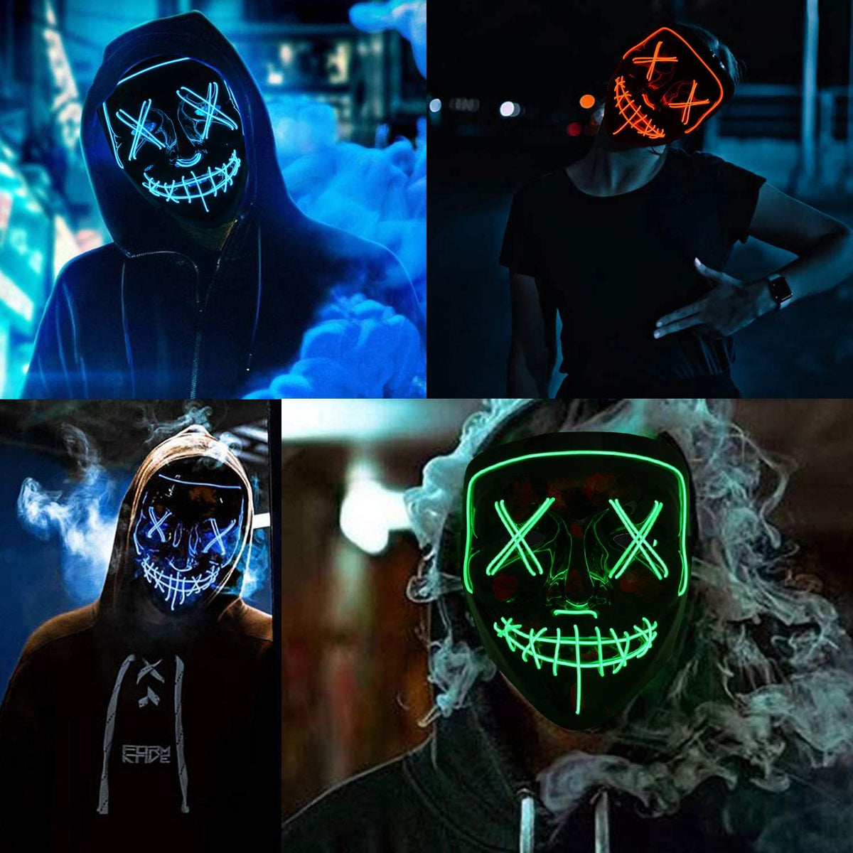 LED Halloween Mask - Light Up Mask for Festival & Cosplay