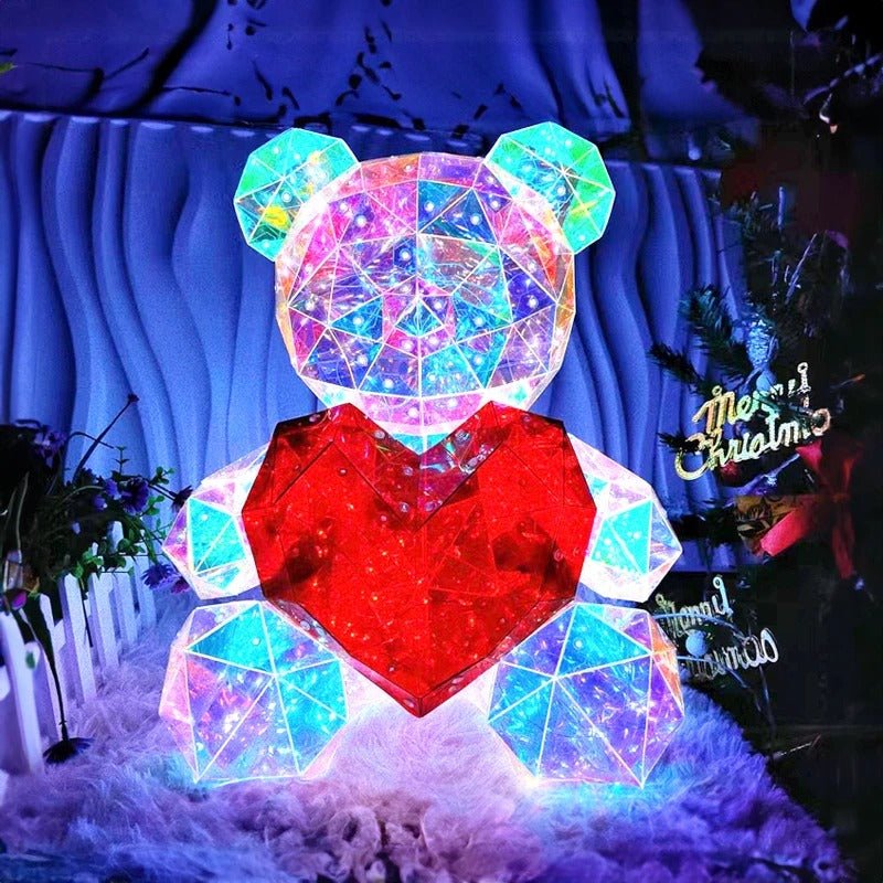 Valentine's Day LED Light Up Teddy Bear - Gorgeous Shining LED Teddy Bear Holding a Red Heart