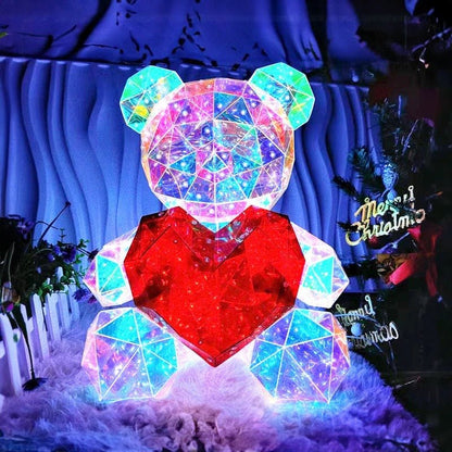 Valentine's Day LED Light Up Teddy Bear - Gorgeous Shining LED Teddy Bear Holding a Red Heart