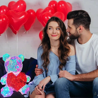 Valentine's Day LED Light Up Teddy Bear - Gorgeous Shining LED Teddy Bear Holding a Red Heart