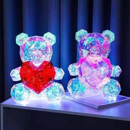 Valentine's Day LED Light Up Teddy Bear - Gorgeous Shining LED Teddy Bear Holding a Red Heart