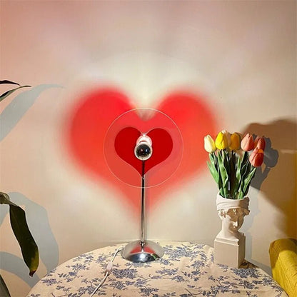 LED Love Heart Shape Projector Light  - Romantic LED Rainbow Atmosphere Light Night Light for Bedroom, Living Room and Party Bar Store