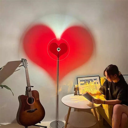 LED Love Heart Shape Projector Light  - Romantic LED Rainbow Atmosphere Light Night Light for Bedroom, Living Room and Party Bar Store