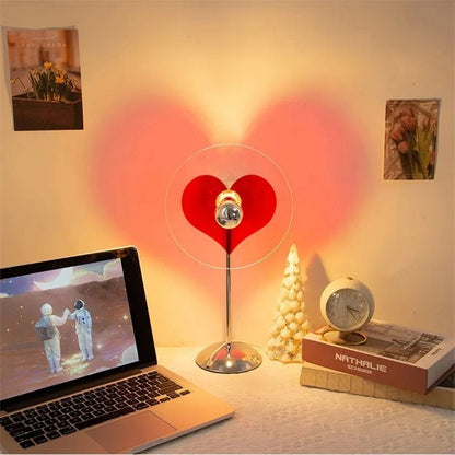 LED Love Heart Shape Projector Light  - Romantic LED Rainbow Atmosphere Light Night Light for Bedroom, Living Room and Party Bar Store