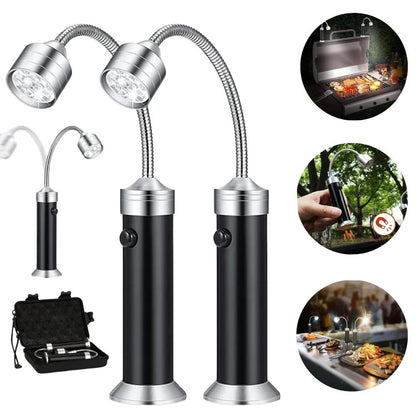 LED Magnetic BBQ Lights - Adjustable Flexible 360 Degrees Heat Resistant Gooseneck Light
