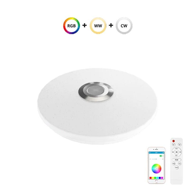 LED Music Ceiling Light - Dimmable Music Light, RGB Color Changing Light with App and Remote Control