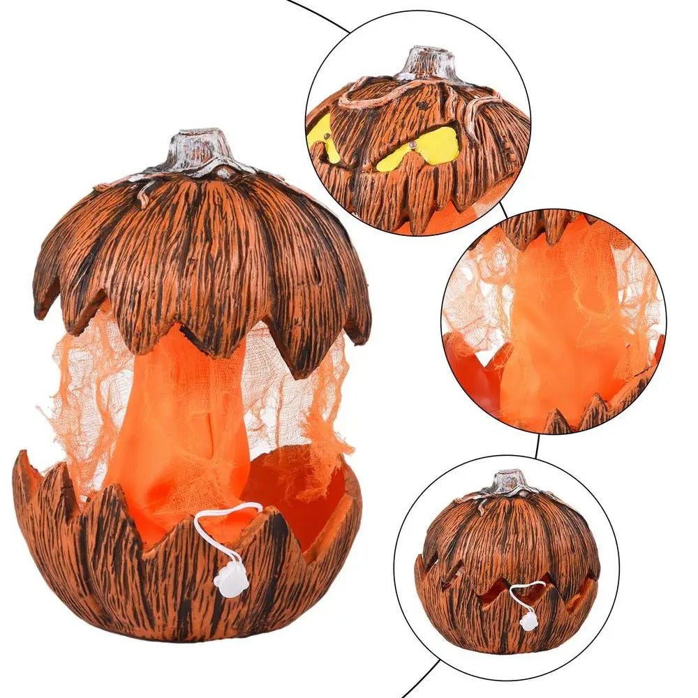 LED Pumpkin Lantern - Jack-O-Lantern Decor Mouth Open Talking Halloween Pumpkin Lights For Indoor