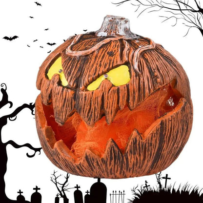 LED Pumpkin Lantern - Jack-O-Lantern Decor Mouth Open Talking Halloween Pumpkin Lights For Indoor