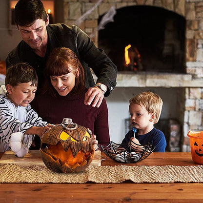 LED Pumpkin Lantern - Jack-O-Lantern Decor Mouth Open Talking Halloween Pumpkin Lights For Indoor