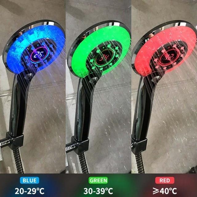 LED Shower Head w/ Digital Temperature Control