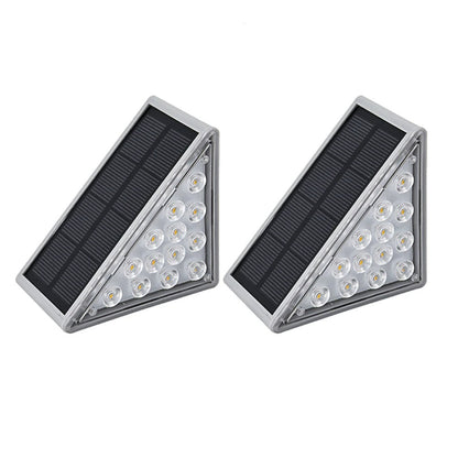 LED Solar Step Lights for Outdoor Stair - Triangle Solar Deck Light for Garden, Patio, Yard, Porch and  Front Door