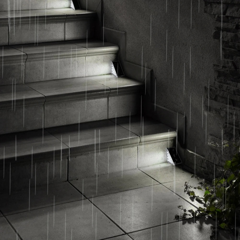LED Solar Step Lights for Outdoor Stair - Triangle Solar Deck Light for Garden, Patio, Yard, Porch and  Front Door