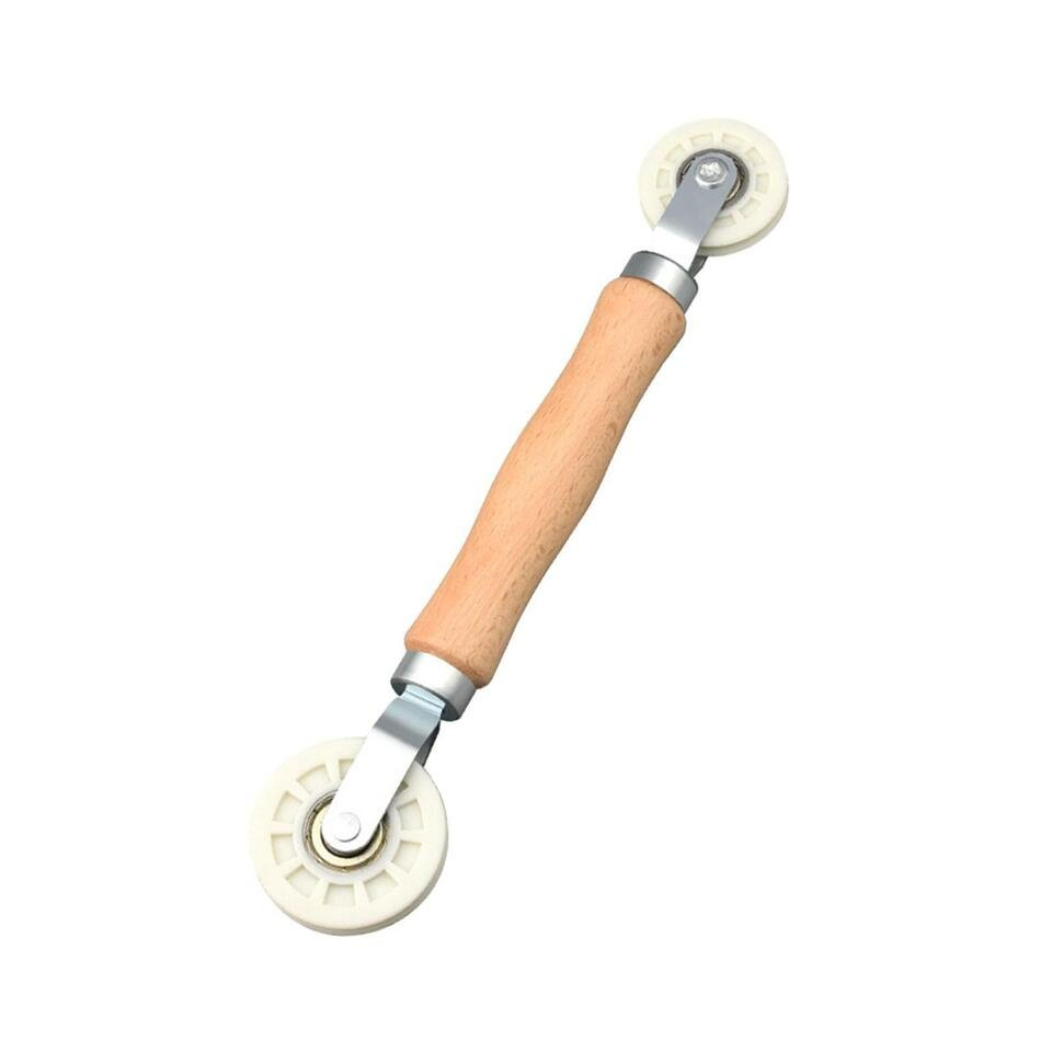 Led Strip Channel Roller Tool - U-Groove Wheels with Wooden Handle Quick Installation Tool for  LED Strip