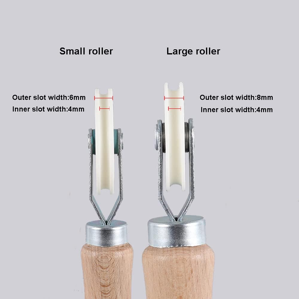 Led Strip Channel Roller Tool - U-Groove Wheels with Wooden Handle Quick Installation Tool for  LED Strip