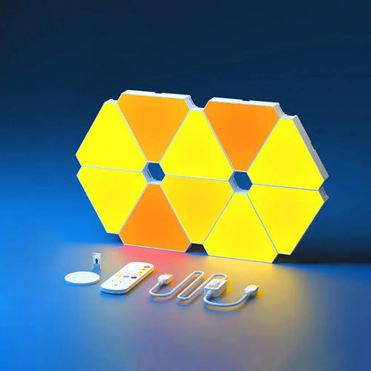LED Triangular Quantum Lamp - Triangle Wall Light for Living Room, Game, Party Decor