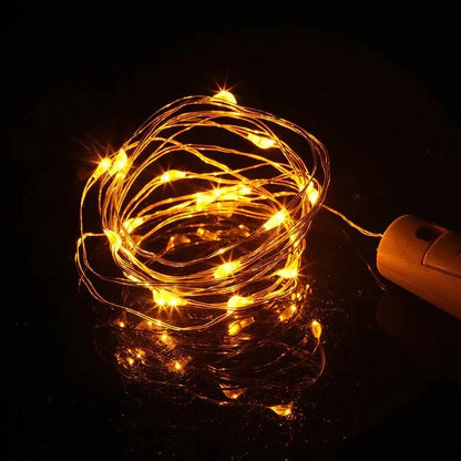 LED Wine Bottle Lights with Cork, Battery Operated Mini Fairy String Lights for Home Decor, Christmas, Wedding