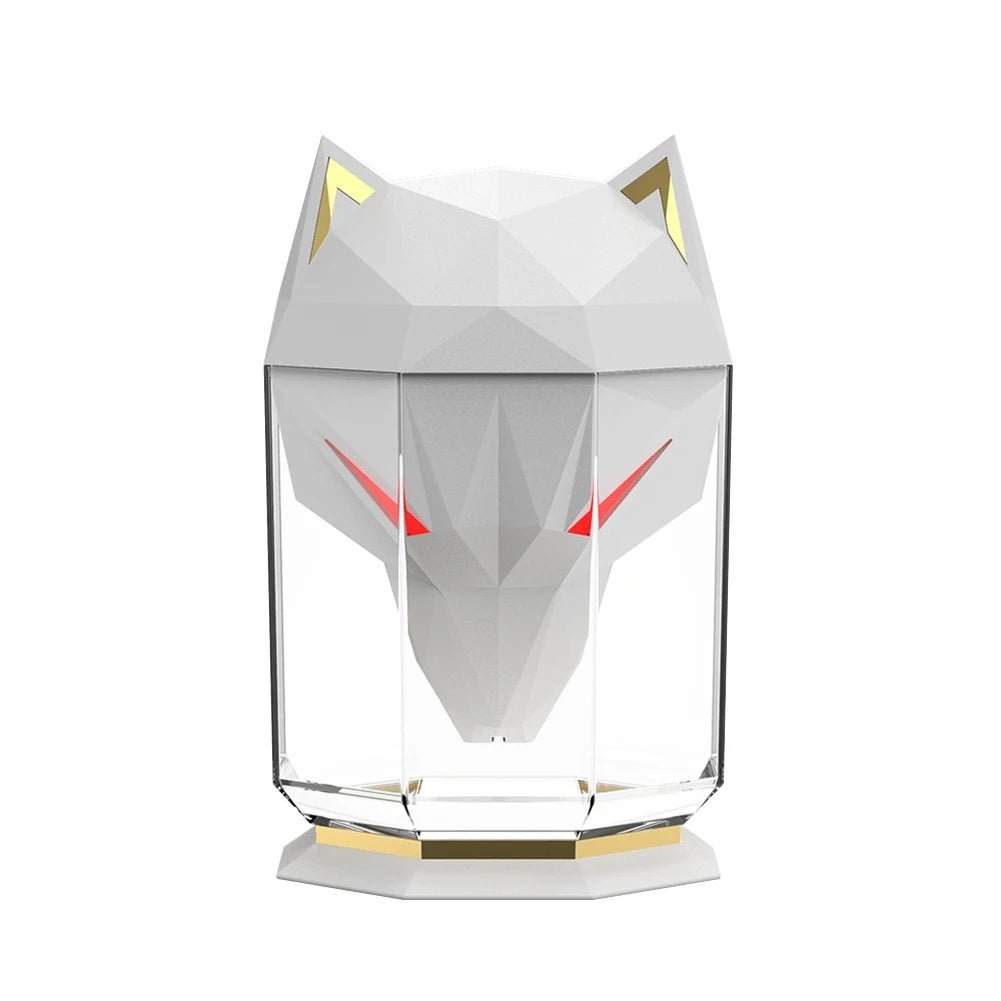LED Wolf Head Desktop Air Humidifier – USB Rechargeable Cool Mist Diffuser with Large Capacity for Home and Bedroom Bliss