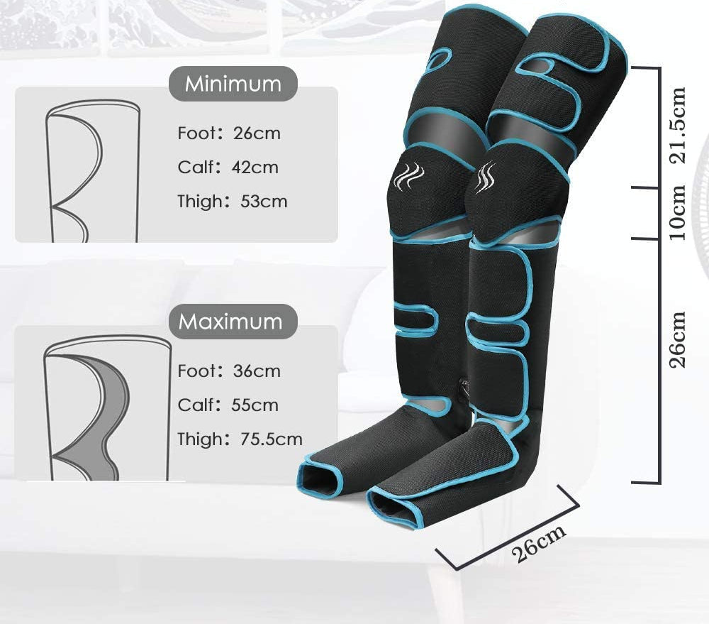 Full-Leg Air Compression Massager Wrap with Knee Heat