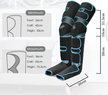 Full-Leg Air Compression Massager Wrap with Knee Heat