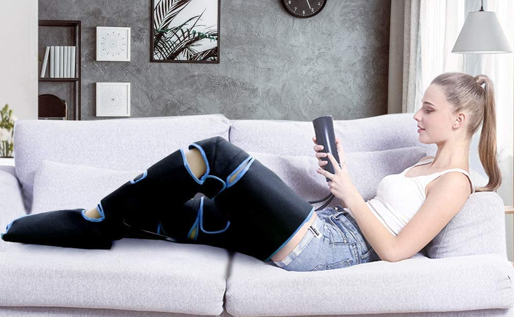Full-Leg Air Compression Massager Wrap with Knee Heat