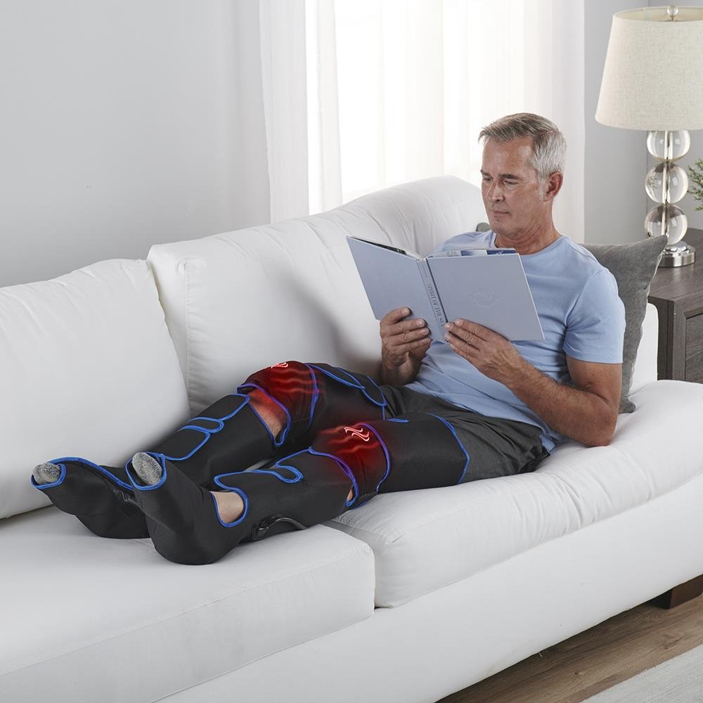 Full-Leg Air Compression Massager Wrap with Knee Heat
