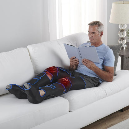Full-Leg Air Compression Massager Wrap with Knee Heat