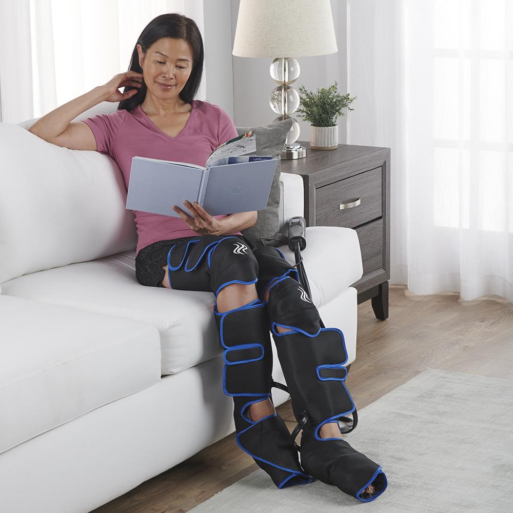 Full-Leg Air Compression Massager Wrap with Knee Heat