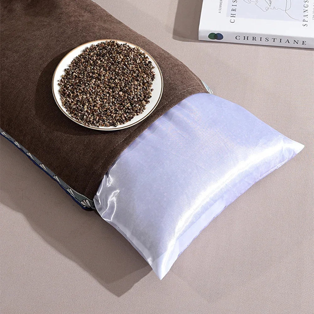 Pure Buckwheat Hull Neck Pillow – Natural Sleep Support for Side & Back Sleepers