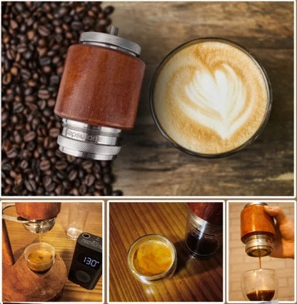 Capsulone USB Pneumatic Electric Coffee Maker – Portable Stainless Steel Espresso Machine for Home or Outdoor Use with Manual Extraction Power