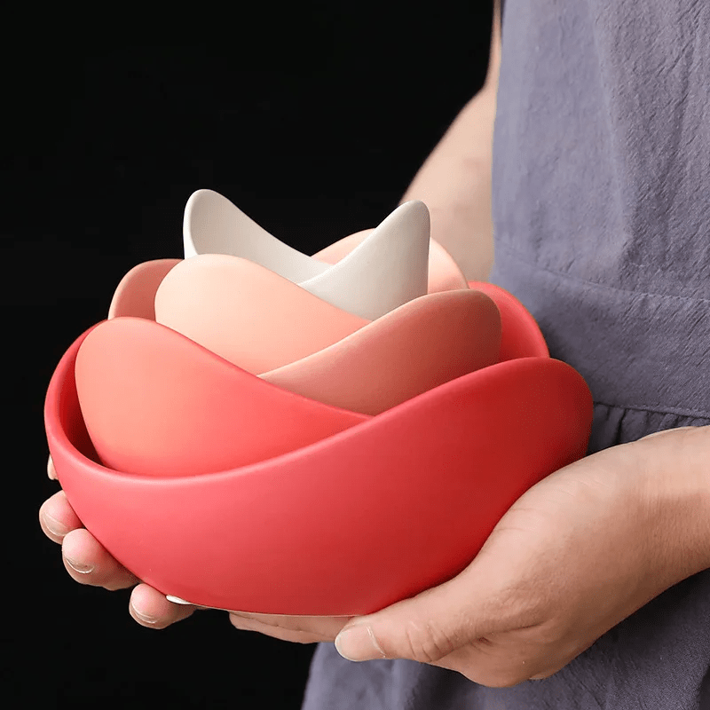 Lotus Bowl Ceramic Dish Set – Artistic Flower-Shaped Plates for Stylish Dining & Chic Storage