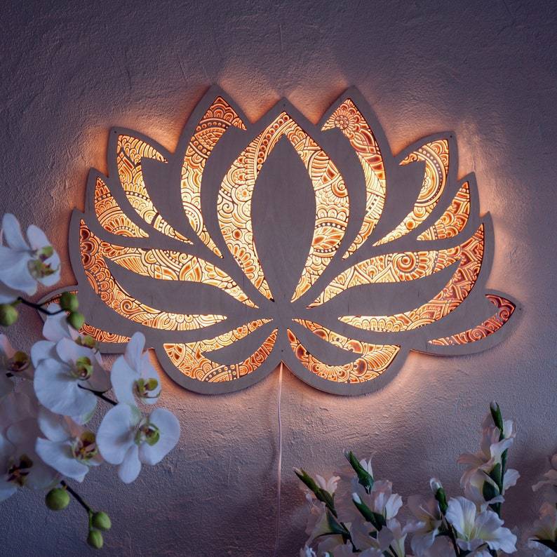 Lotus Flower LED Mandala Wall Art