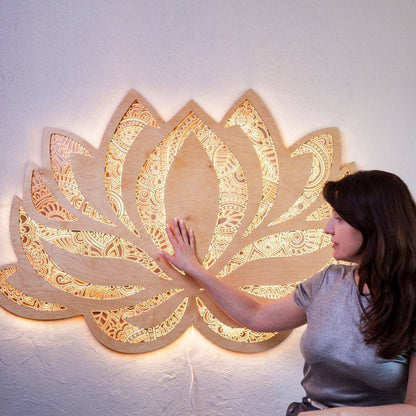 Lotus Flower LED Mandala Wall Art
