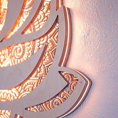Lotus Flower LED Mandala Wall Art