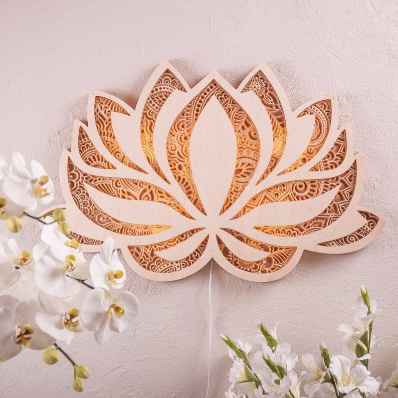 Lotus Flower LED Mandala Wall Art