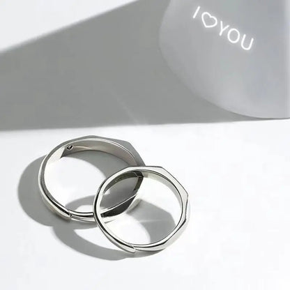 Sterling Silver S925 Silver Luminous Ring – Reflective Carved Love Surprise Jewelry with Hidden Pattern for Weddings & Gifts