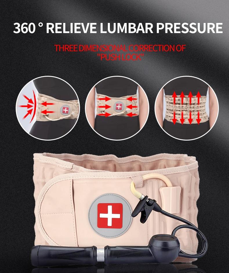 Lumbar Decompression Belt for Back Pain Relief, Waist, Brace, Spinal, One Size fits up to 49" Waistline