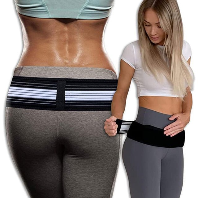 Sacroiliac Hip Support Belt - Adjustable Compression Belt for the Hips and Lower Back, One Size, Black