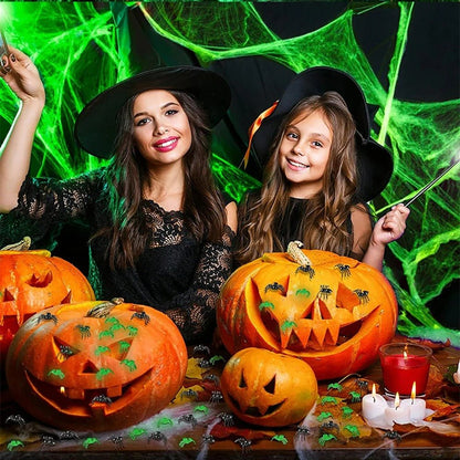 Luminous Glow in the Dark Spider Web Decoration - Creepy Crawly Glow Spider Web
