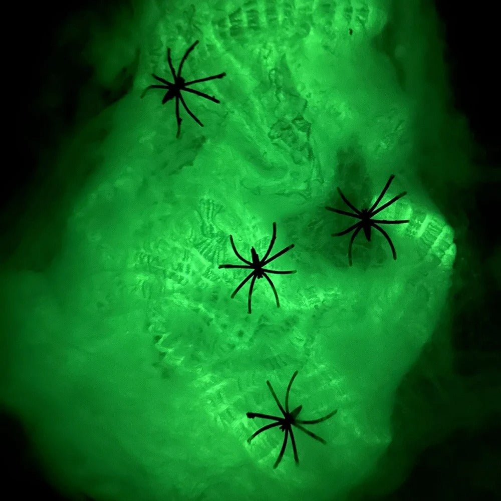 Luminous Glow in the Dark Spider Web Decoration - Creepy Crawly Glow Spider Web